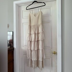 Anthropologie Cream Tiered Dress